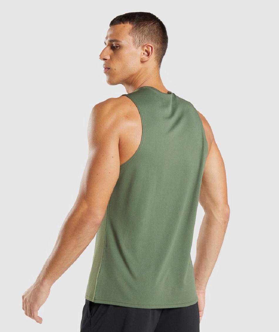 Camiseta Tirantes Gymshark Arrival Hombre Verde Oliva | CO 3172LIS